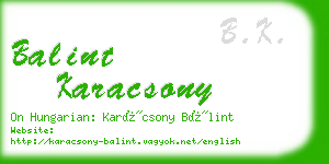 balint karacsony business card